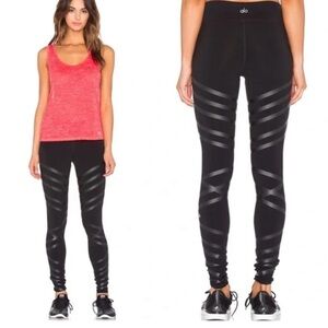 Alo Yoga | Airbrush Lineal Stripe Leggings Black Size M